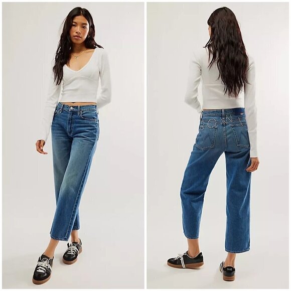 💕BOWIE x MOTHER💕 The Rambler Zip Ankle Jeans ~ Under Pressure 33 NWT - Picture 8 of 16